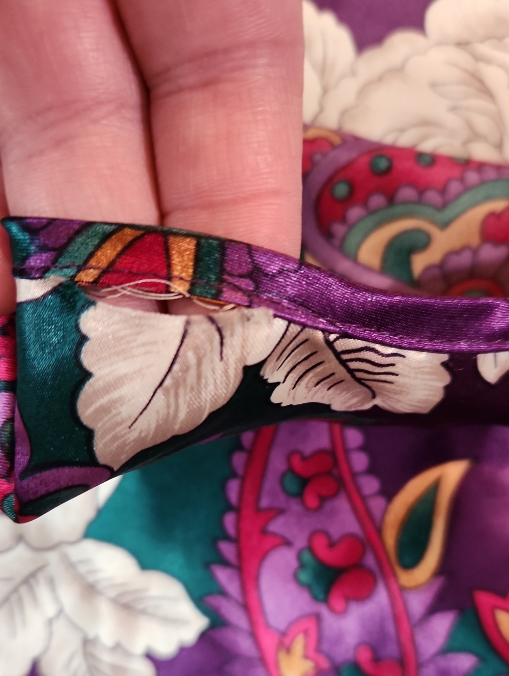 Vintage 90'S California Dynasty Dark Floral Satin 2 Piece Sleep Set - Picture 6 of 6
